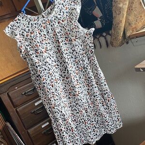 SHEIN Black and Orange Leopard Print Fabric Women Dress